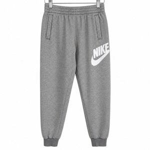 Nike Kids Gray Fleece Jogger Sweatpants Big Logo Cotton Blend Size L